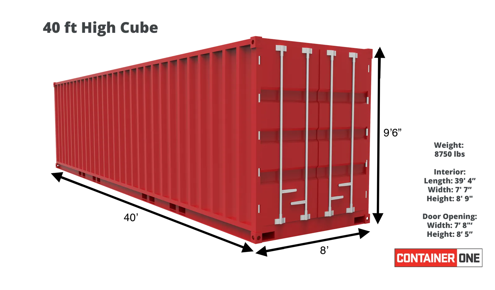 40ft High Cube Cargo Worthy Shipping Container (40HCCW) — photo 2 of 2
